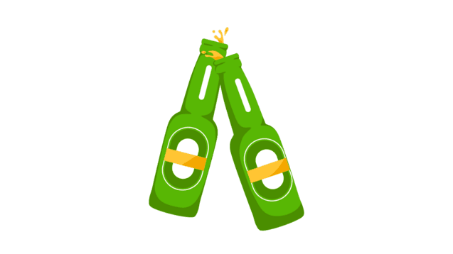 Buntes Icon von zwei Bierflaschen